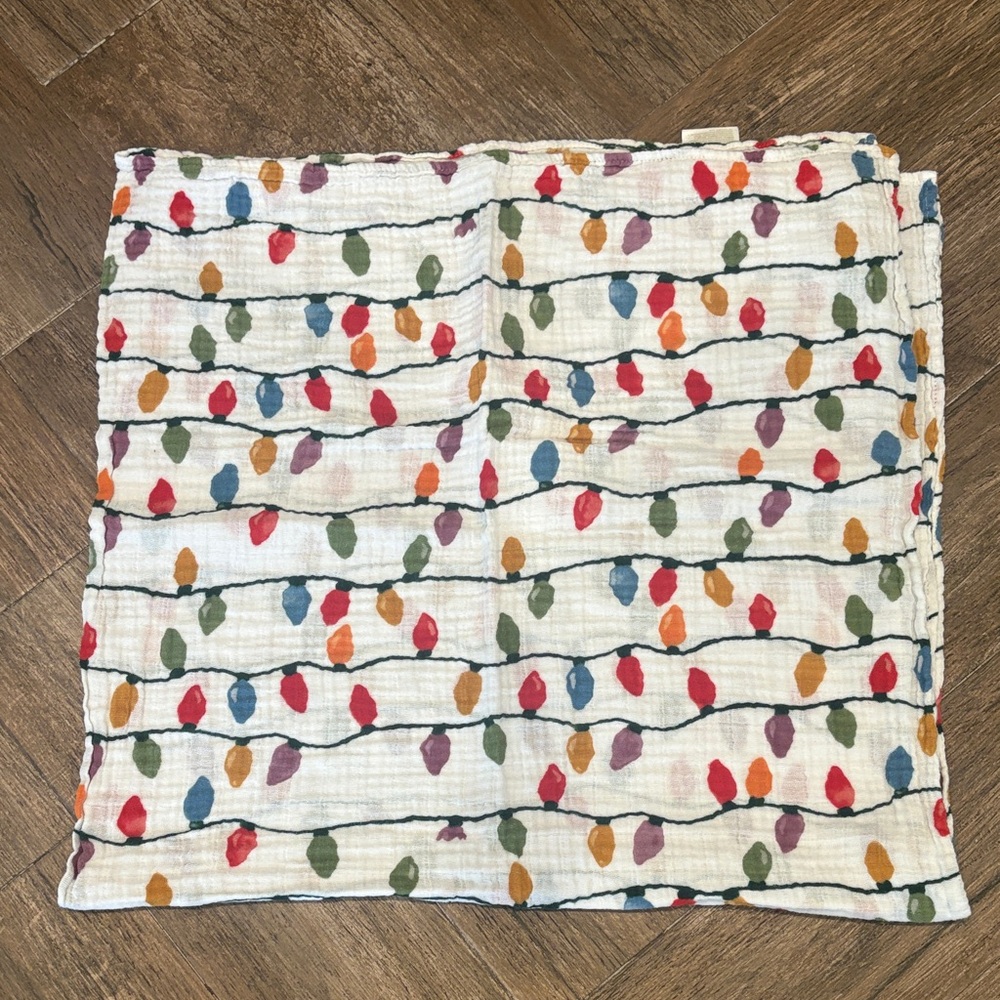 Little Unicorn Muslin Swaddle Blanket in Christmas Bulbs